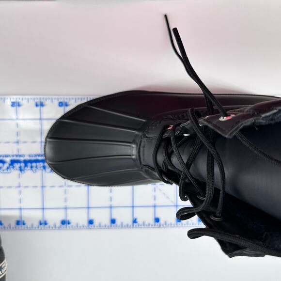 Sperry Black Quilted Duck Boots Women’s Size 9 Waterproof Winter Snow - Picture 8 of 11